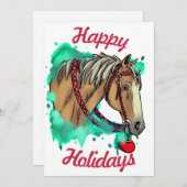 Weihnachtspferd mit Kugel Feiertagskarte (Vorne/Hinten)