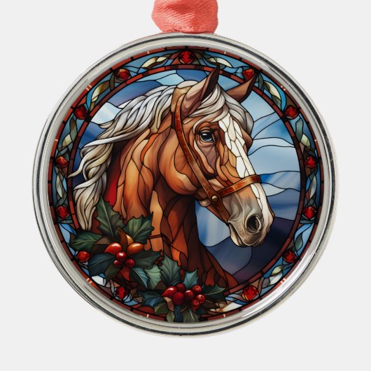 Weihnachtspferd Ornament Aus Metall (Vorne)