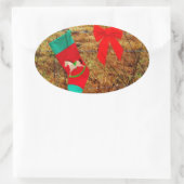 Weihnachtspferd Ovaler Aufkleber (Tasche)