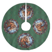 Weihnachtspferd Polyester Weihnachtsbaumdecke (Vorderseite)