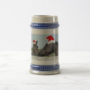 Weihnachtspferd & Pony Bierglas