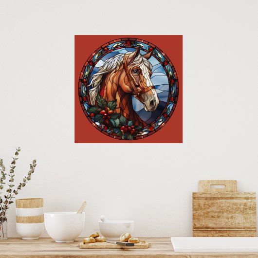 Weihnachtspferd Poster (Küche)