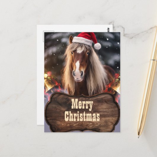 Weihnachtspferd Postkarte (Vorderseite/Rückseite Beispiel)