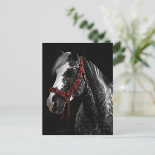 Weihnachtspferd Postkarte (Stehend Vorderseite)