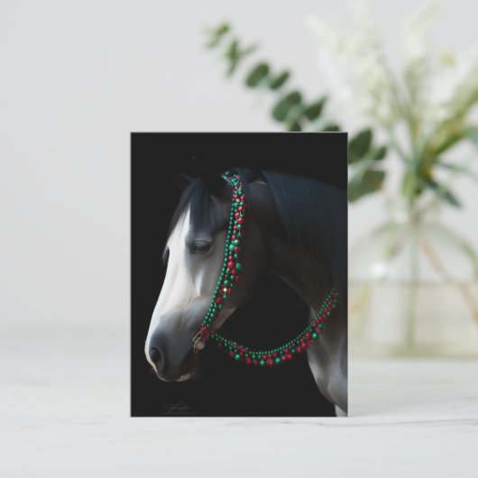 Weihnachtspferd Postkarte (Stehend Vorderseite)