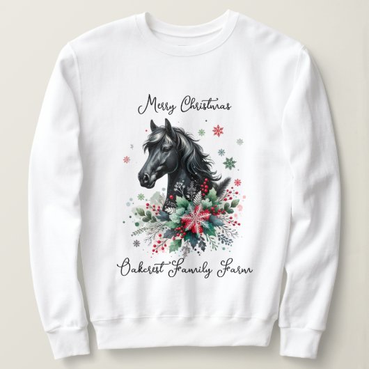 Weihnachtspferd Reittier Sweatshirt (Design vorne)