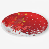 Weihnachtspferd, Schneeflocken, Bäume u. Pappteller (Schrägansicht)