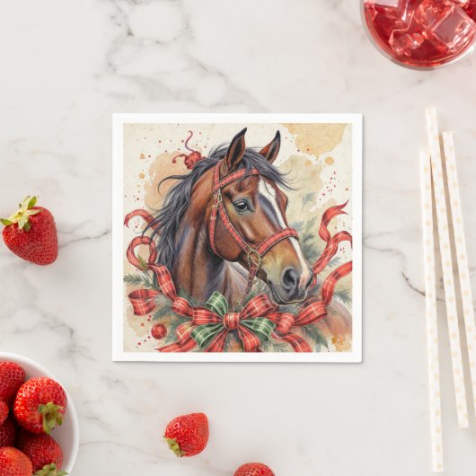 Weihnachtspferd Serviette (Beispiel)