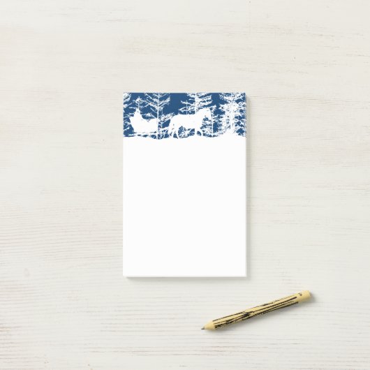 Weihnachtspferd Sleigh Post-it Klebezettel (Auf Schreibtisch)