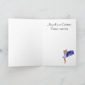 Weihnachtspferd und Fee Feiertagskarte (Innenseite)