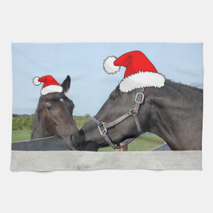 Weihnachtspferd und Pony Geschirrtuch