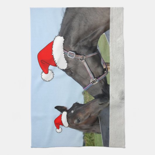 Weihnachtspferd und Pony Geschirrtuch (Vertikal)