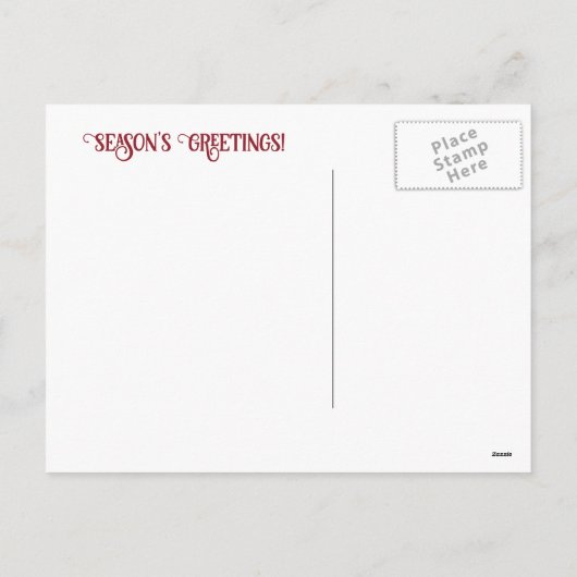 Weihnachtspferd und Schnee Feiertagspostkarte (Rückseite)