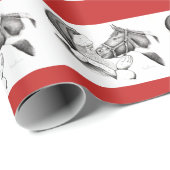Weihnachtspferd und -weihnachtsmann geschenkpapier (Rolleneckpunkt)