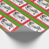 Weihnachtspferd und -weihnachtsmann geschenkpapier (Ecke)