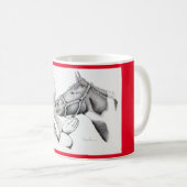 Weihnachtspferd und Weihnachtsmann Kaffeetasse (VorderseiteRechts)