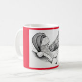 Weihnachtspferd und Weihnachtsmann Kaffeetasse (Vorderseite Links)