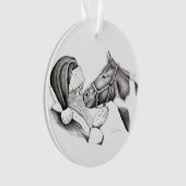 Weihnachtspferd und Weihnachtsmann Ornament (Vorderseite)
