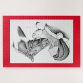 Weihnachtspferd und Weihnachtsmann Puzzle (Horizontal)