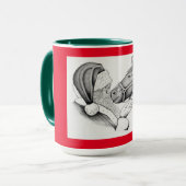 Weihnachtspferd und Weihnachtsmann Tasse (Vorderseite Links)