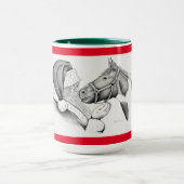 Weihnachtspferd und Weihnachtsmann Tasse (Zentrum)