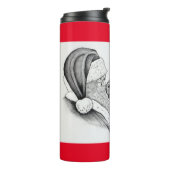 Weihnachtspferd und Weihnachtsmann Thermosbecher (Nach links gedreht)