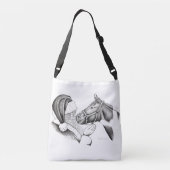 Weihnachtspferd und Weihnachtsmann Tragetaschen Mit Langen Trägern (Rückseite)