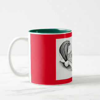 Weihnachtspferd und Weihnachtsmann zu Weihnachten Zweifarbige Tasse