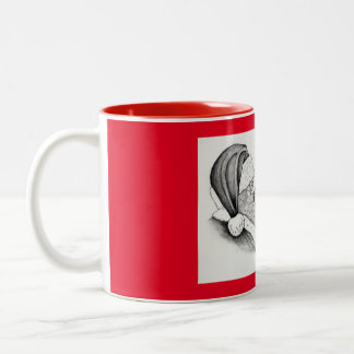Weihnachtspferd und Weihnachtsmann Zweifarbige Tasse