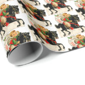 Weihnachtspferd Vintag Geschenkpapier (Rolleneckpunkt)