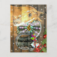 Weihnachtspferd Wagon Wheel Cowboy Boots Garland