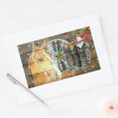 Weihnachtspferd Wagon Wheel Cowboy Boots Garland Rechteckiger Aufkleber (Umschlag)
