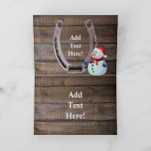 Weihnachtspferd Wagon Wheel Cowboy Stiefel Horsesh Dankeskarte (Innenseite)