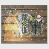 Weihnachtspferd Wagon Wheel Cowboy Stiefel Horsesh Geschenkpapier (Flach)
