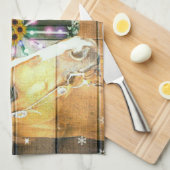 Weihnachtspferd Wagon Wheel Cowboy Stiefel Horsesh Geschirrtuch (Viertel Falte)