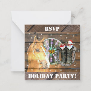 Weihnachtspferd Wagon Wheel Cowboy Stiefel Horsesh Mitteilungskarte
