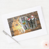 Weihnachtspferd Wagon Wheel Cowboy Stiefel Horsesh Rechteckiger Aufkleber (Umschlag)