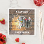 Weihnachtspferd Wagon Wheel Cowboy Stiefel Horsesh Serviette (Beispiel)