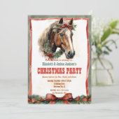 Weihnachtspferd Wasserfarbe Einladung (Stehend Vorderseite)