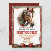 Weihnachtspferd Wasserfarbe Einladung (Vorne/Hinten)