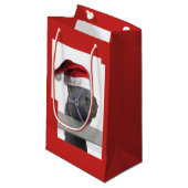 Weihnachtspferd Weihnachtsmann Kleine Geschenktüte (Vorderseite Schrägansicht)