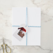 Weihnachtspferd Weihnachtsmannmütze Geschenkanhänger (Mit Garn)
