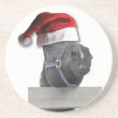 Weihnachtspferd Weihnachtsmannmütze Getränkeuntersetzer (Vorne)