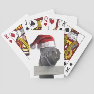 Weihnachtspferd Weihnachtsmannmütze Spielkarten