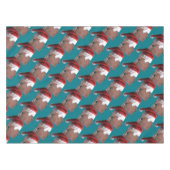 Weihnachtspferd Weihnachtsmannmütze Tischdecke (Vorderseite (Horizontal))