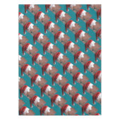 Weihnachtspferd Weihnachtsmannmütze Tischdecke (Vorderseite)