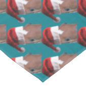 Weihnachtspferd Weihnachtsmannmütze Tischdecke (Schrägansicht)