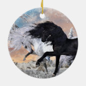 Weihnachtspferde 2022, 2-seitig2 keramik ornament (Hinten)