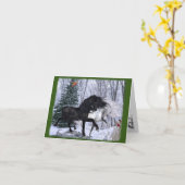 Weihnachtspferde 2022 karte (Gelbe Blume)