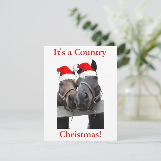 Weihnachtspferde Feiertagskarte (Stehend Vorderseite)